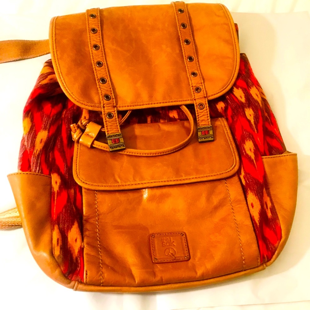 The Sak Leather &  Fabric Backpack